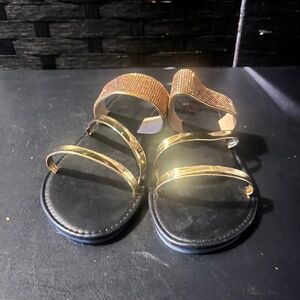 Gold Embellished Slide Sandals